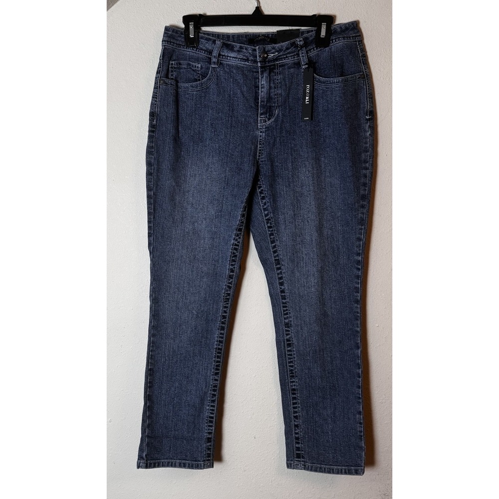 Roz & Ali Women Size 10  Embroidered Rhinestone Capri Jeans New With Tags